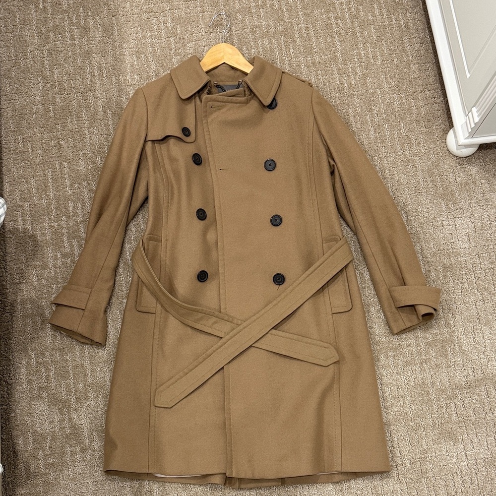 J. Crew Camel Double-Breasted Trench Coat with Belt